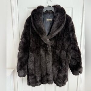 Vintage Faux fur black luxurious Jacket size medium